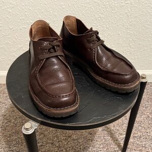 Astorflex Beenflex men's moc toe shoes, brown pebbled leather, size 41/US 8